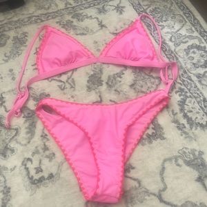 SHEIN hot pink whip stitch bikini